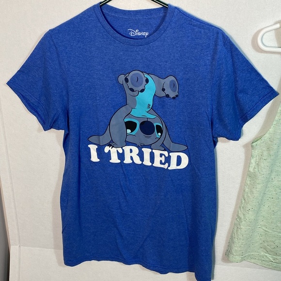 Disney Stitch Blue T Shirt and Mint Tank Top - Picture 2 of 8